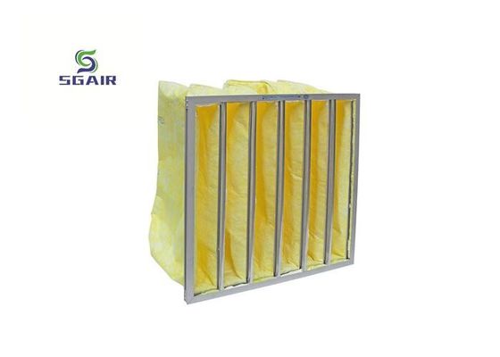 H13 5μM Bag Filter in alluminio giallo con grande capacità di trattenimento della polvere