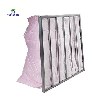 Filtro d'aria di tasca a telaio galvanizzato con efficienza di filtrazione da 1 a 5 μM per AHU